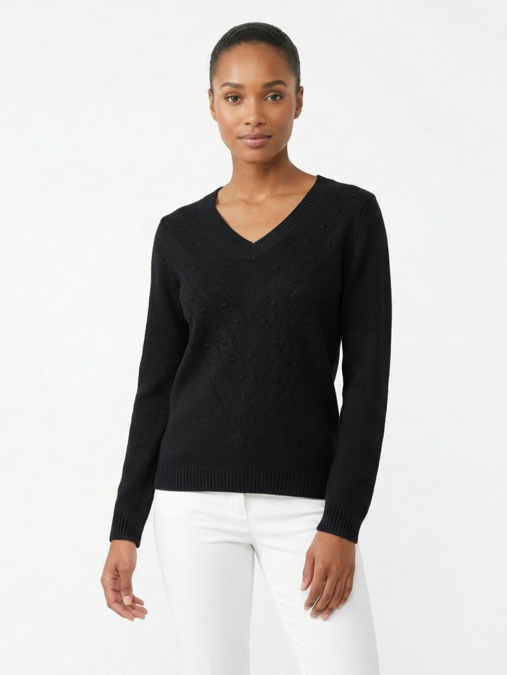 *Suzy Sheir Black V Neck Sweater
